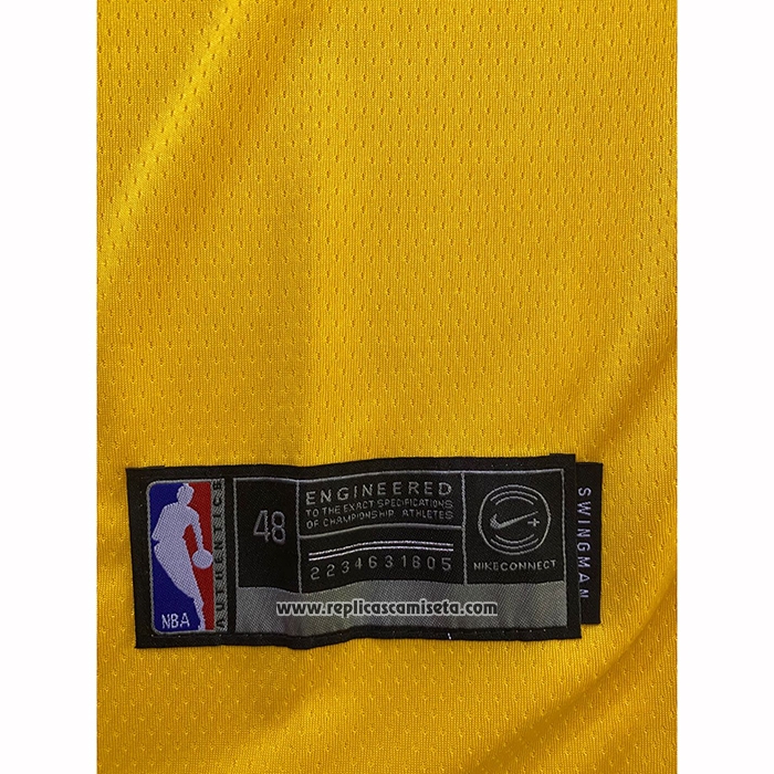Camiseta Los Angeles Lakers Lebron James #23 Icon 2020 Final Bound Amarillo